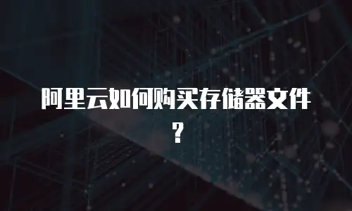 阿里云如何购买存储器文件？