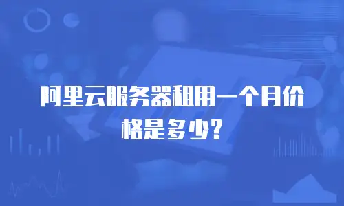 阿里云服务器租用一个月价格是多少？