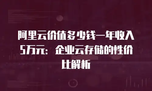 阿里云价值多少钱一年收入5万元：企业云存储的性价比解析