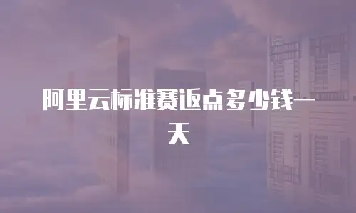 阿里云标准赛返点多少钱一天