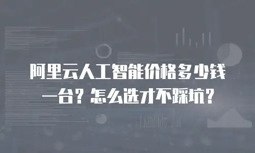 阿里云人工智能价格多少钱一台？怎么选才不踩坑？