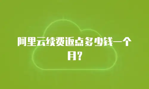 阿里云续费返点多少钱一个月？