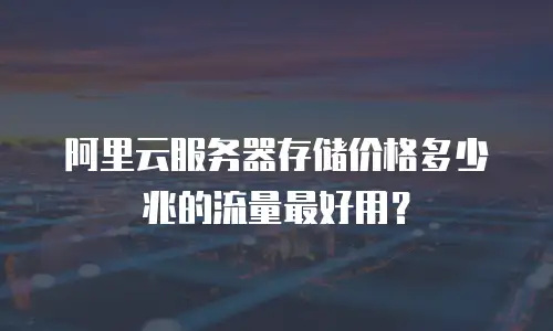 阿里云服务器存储价格多少兆的流量最好用？