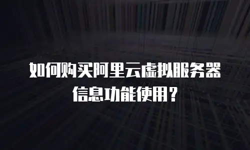如何购买阿里云虚拟服务器信息功能使用？