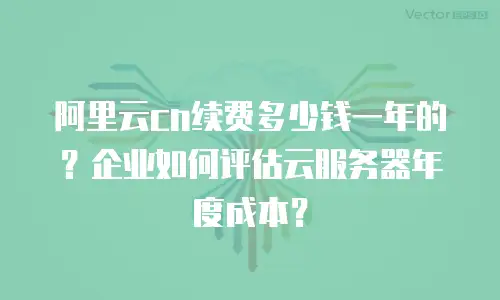 阿里云cn续费多少钱一年的？企业如何评估云服务器年度成本？