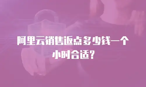 阿里云销售返点多少钱一个小时合适？