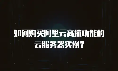 如何购买阿里云高抗功能的云服务器实例？