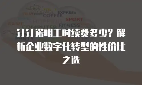 钉钉诺明工时续费多少？解析企业数字化转型的性价比之选