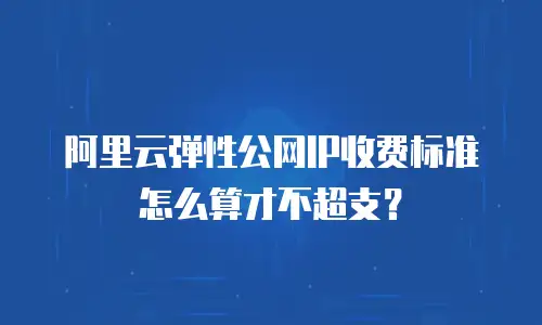 阿里云弹性公网IP收费标准怎么算才不超支？