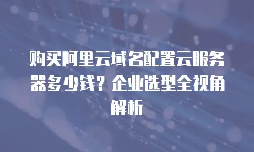 购买阿里云域名配置云服务器多少钱？企业选型全视角解析