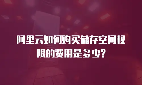 阿里云如何购买储存空间权限的费用是多少？
