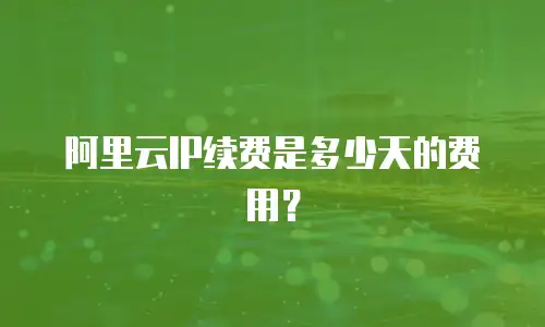 阿里云IP续费是多少天的费用？
