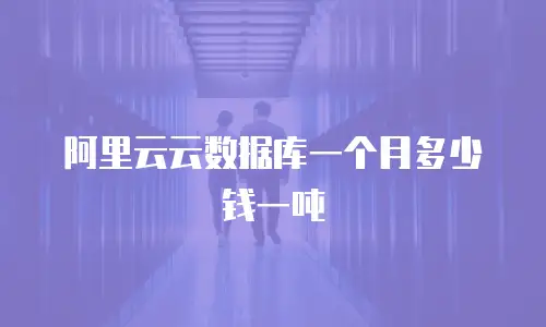 阿里云云数据库一个月多少钱一吨