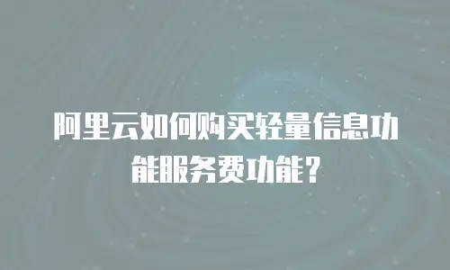 阿里云如何购买轻量信息功能服务费功能？
