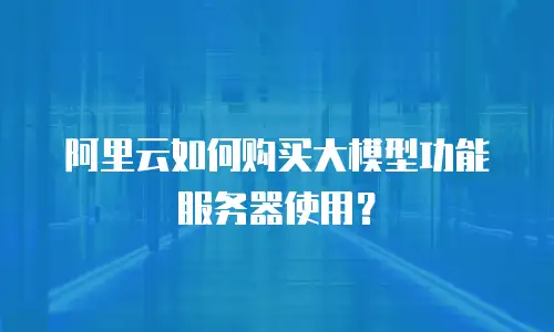 阿里云如何购买大模型功能服务器使用？