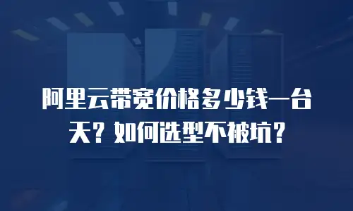 阿里云带宽价格多少钱一台天？如何选型不被坑？