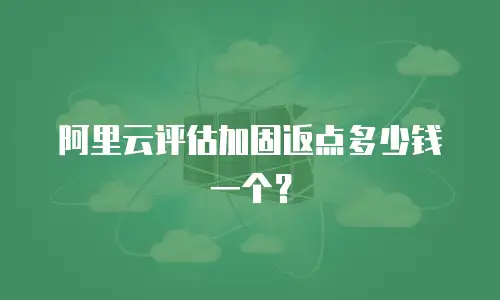 阿里云评估加固返点多少钱一个？