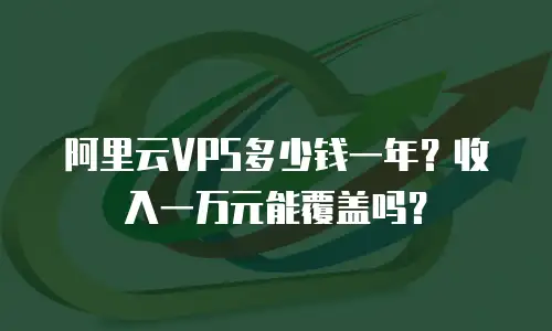 阿里云VPS多少钱一年？收入一万元能覆盖吗？