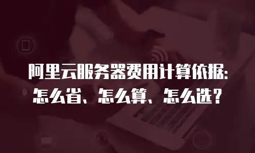 阿里云服务器费用计算依据：怎么省、怎么算、怎么选？