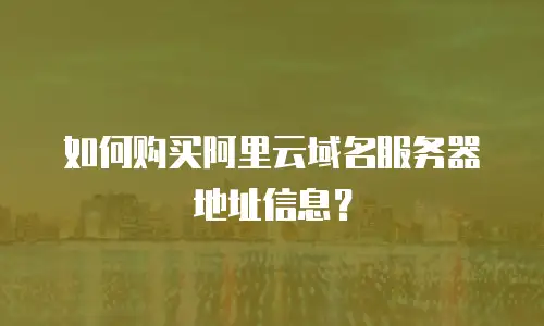 如何购买阿里云域名服务器地址信息？