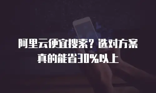 阿里云便宜搜索？选对方案真的能省30%以上