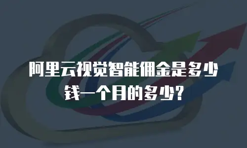 阿里云视觉智能佣金是多少钱一个月的多少？