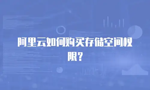 阿里云如何购买存储空间权限？