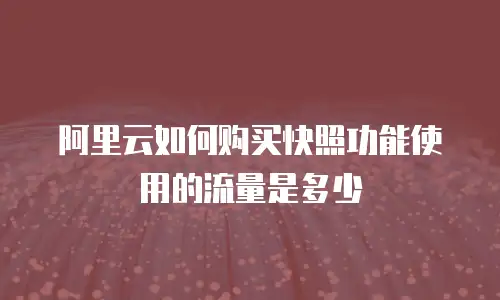 阿里云如何购买快照功能使用的流量是多少