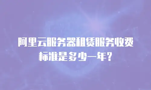 阿里云服务器租赁服务收费标准是多少一年？