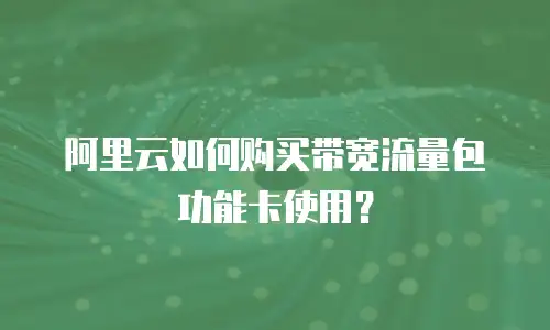 阿里云如何购买带宽流量包功能卡使用？