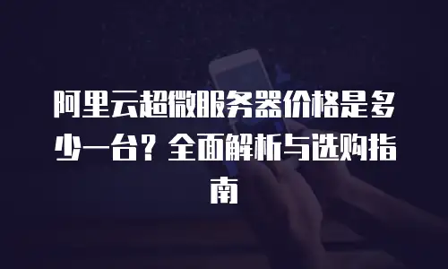 阿里云超微服务器价格是多少一台？全面解析与选购指南
