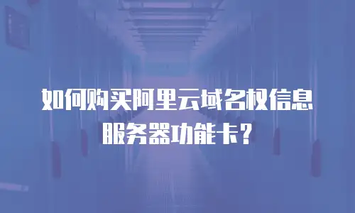 如何购买阿里云域名权信息服务器功能卡？