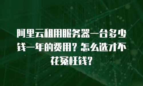 阿里云租用服务器一台多少钱一年的费用？怎么选才不花冤枉钱？