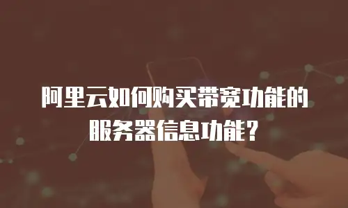 阿里云如何购买带宽功能的服务器信息功能？