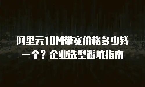 阿里云10M带宽价格多少钱一个？企业选型避坑指南