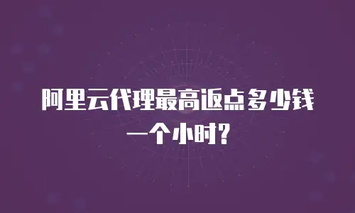 阿里云代理最高返点多少钱一个小时？