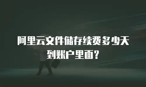 阿里云文件储存续费多少天到账户里面？