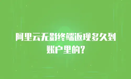 阿里云无影终端返现多久到账户里的？