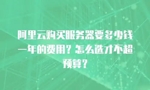 阿里云购买服务器要多少钱一年的费用？怎么选才不超预算？