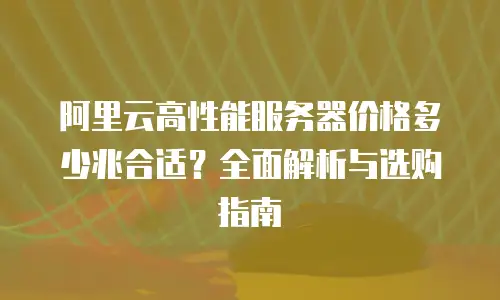 阿里云高性能服务器价格多少兆合适？全面解析与选购指南
