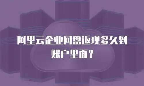 阿里云企业网盘返现多久到账户里面？
