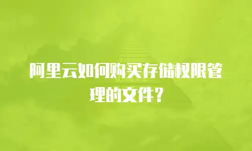 阿里云如何购买存储权限管理的文件？