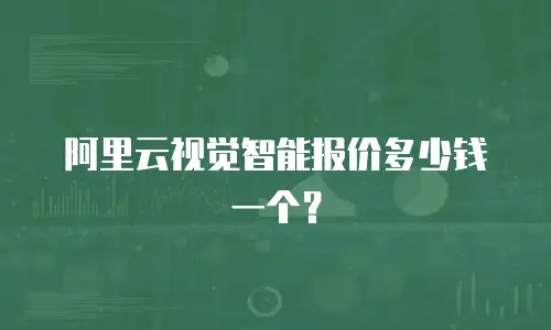 阿里云视觉智能报价多少钱一个？