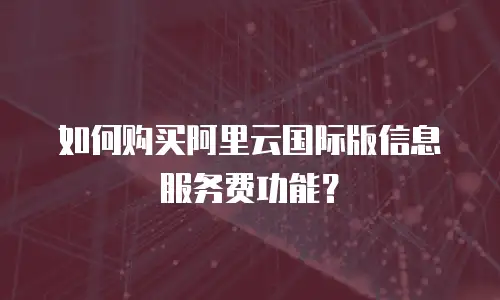 如何购买阿里云国际版信息服务费功能？