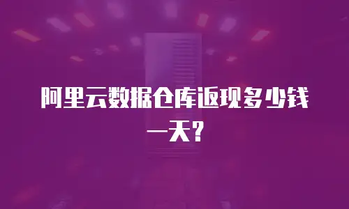 阿里云数据仓库返现多少钱一天？