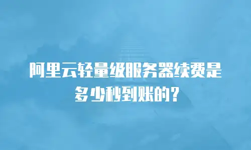 阿里云轻量级服务器续费是多少秒到账的？