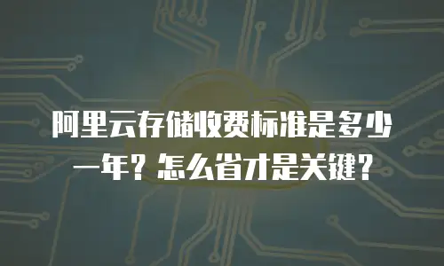 阿里云存储收费标准是多少一年？怎么省才是关键？