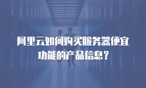 阿里云如何购买服务器便宜功能的产品信息？