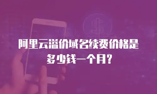 阿里云溢价域名续费价格是多少钱一个月？