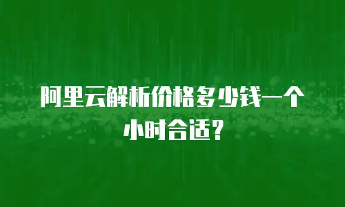 阿里云解析价格多少钱一个小时合适？